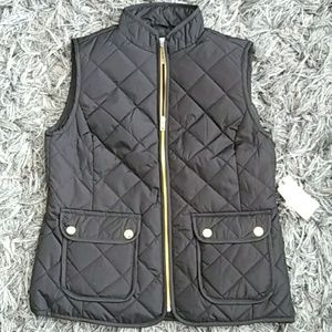 St. John's Bay Quilted Black Vest (NWT)